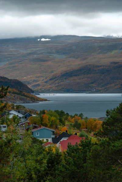 Vista Cidade Alta Altafjorden Finnmark Noruega — Fotografia de Stock