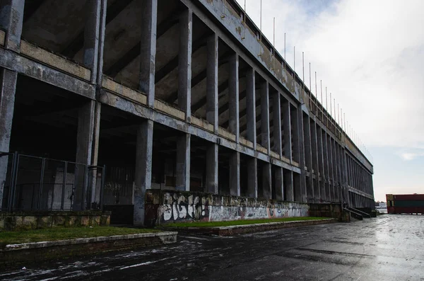 Stock image The exterior of an abandoned Strahov Football Stadium in Prague, Czech Republic