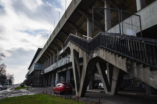 チェコのプラハにあるストラホフ フットボール スタジアムの外観 — ストック写真