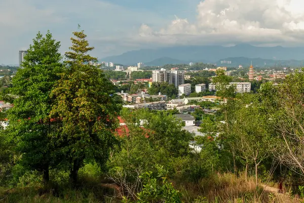 Widok Kota Kinabalu Bukit Kopungit Górka Sabah Borneo Malezja — Zdjęcie stockowe