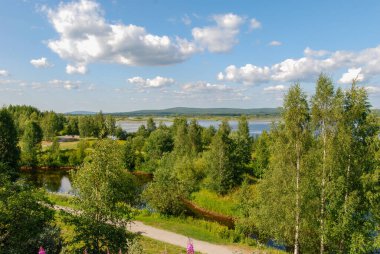 Lapland, Finlandiya 'daki Rovaniemi kasabası çevresindeki doğa manzarası