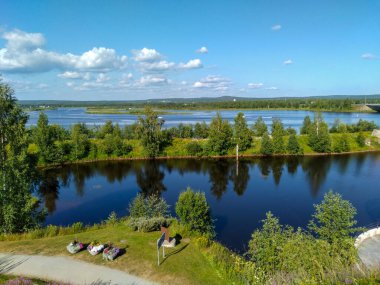 Lapland, Finlandiya 'daki Rovaniemi kasabası çevresindeki doğa manzarası