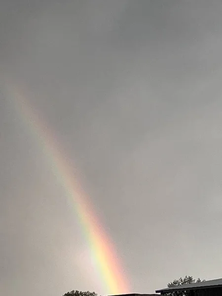 Arco Íris Colorido Após Tempestade Verão — Fotografia de Stock