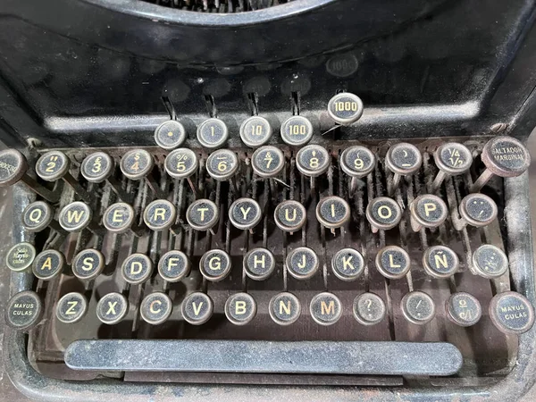 Детали Старой Пишущей Машинки — стоковое фото