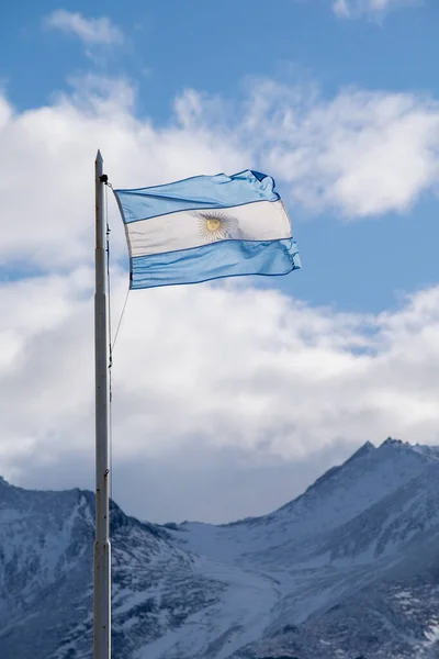 Argentinian Flag Ushuaia Tierra Del Fuego — Stock Photo, Image