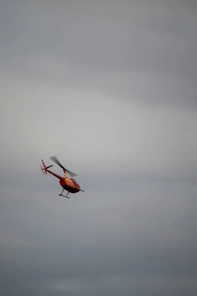 Voo Helicóptero Sobre Cidade Ushuaia Terra Fogo Argentina — Fotografia de Stock