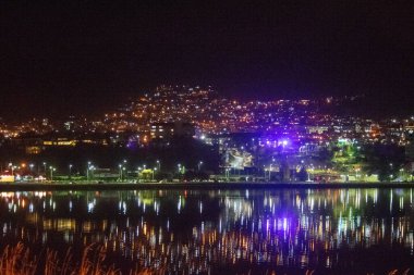 Ushuaia şehir ışıkları. Arjantin