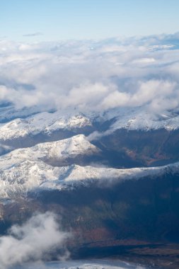 Patagonya And Dağları uçak penceresinden görüldü