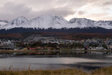 Ushuaia şehrinin manzarası, Tierra del Fuego, Arjantin