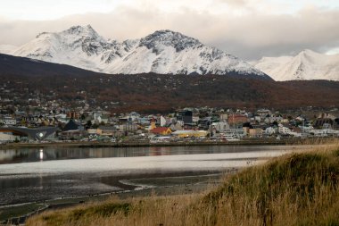 Ushuaia şehrinin manzarası, Tierra del Fuego, Arjantin
