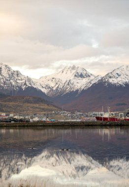 Ushuaia şehrinin manzarası, Tierra del Fuego, Arjantin