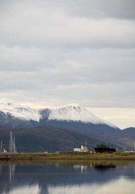 Ushuaia şehrinin manzarası, Tierra del Fuego, Arjantin