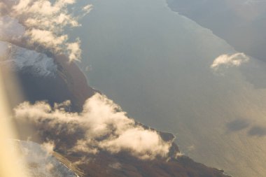 Uçağın penceresinden manzara. Arjantin Patagonya gezisi