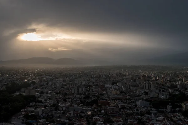 Salta Város Tájképe Egy Felhős Napon — Stock Fotó