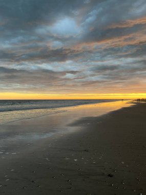 Arjantin Atlantik kıyısında gün batımı