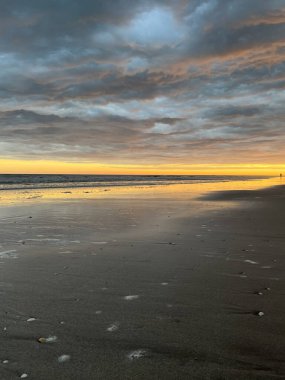 Arjantin Atlantik kıyısında gün batımı