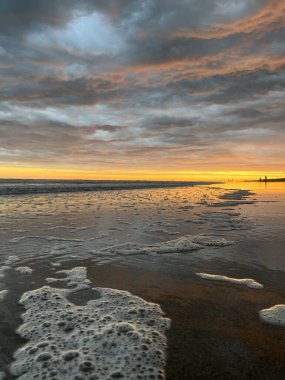 Arjantin Atlantik kıyısında gün batımı