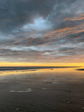 Arjantin Atlantik kıyısında gün batımı