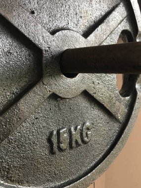 detail of weights in the gym clipart