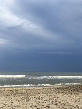 Fırtınalı bir günde Arjantin 'in Atlantik kıyılarının manzarası