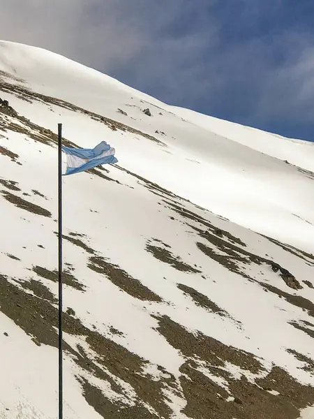 Stock image Argentine flag flying on La Hoya hill, Esquel