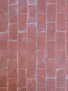 red tiles in the old patio of a house
