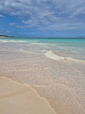 Punta Cana, Dominik Cumhuriyeti 'nde bir paradisial plajın manzarası