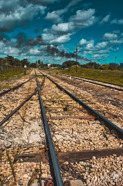 Antiguas Vías Del Ferrocarril Desierto — Foto de Stock