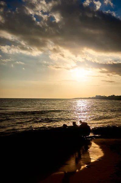 Море Римских Вещей Солнце Сквозь Облака — стоковое фото
