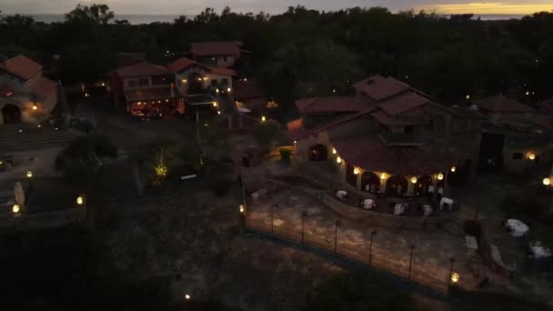 Aerial View Altos Chavon Its Green Areas Cloudy Sky Sunset — Stock Video