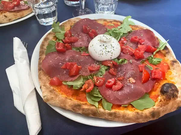 Italian Pizza with Burrata Cheese