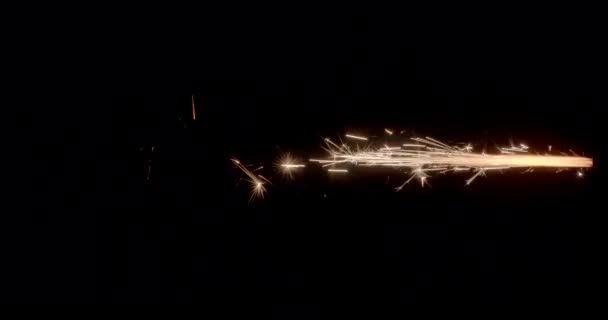 Sparkler Candle Birthday Cakes Black Background Easy Blend Screen Mode — Wideo stockowe