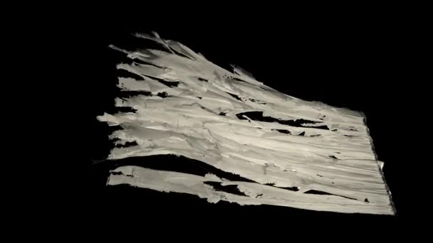 アルファチャンネルでプレキーされた引き裂かれたカーテン 幽霊効果を得るために空気をゆっくりと移動する — ストック動画