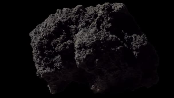 Астероид Настоящий Камень Цги Вращается Медленно 360 Петле Предварительно Клавиатура — стоковое видео