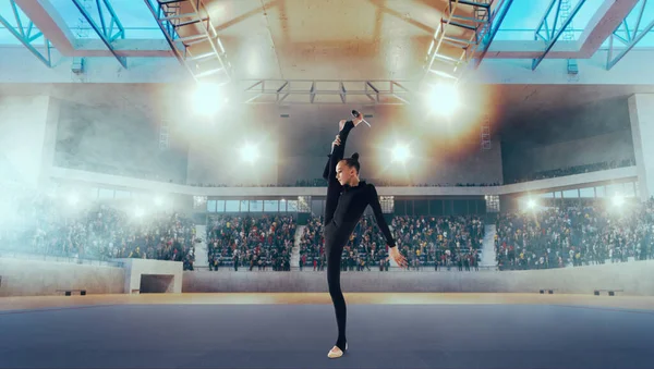 Profesyonel Arenada Ritmik Jimnastikçi — Stok fotoğraf