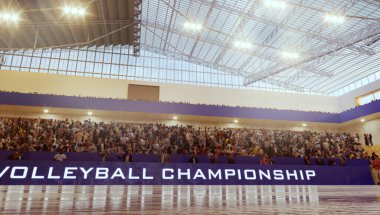 Voleybol stadyumu. 3D görüntüle. Görüntü.