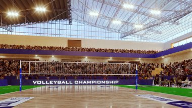 Voleybol stadyumu. 3D görüntüle. Görüntü.