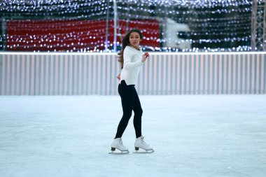 Figure skating girl on ice clipart