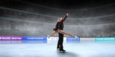 Buz stadyumunda artistik buz pateni..