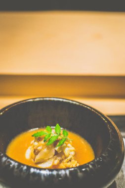 ISE Japon dikenli ıstakoz Chawanmushi yumurtalı muhallebi ve Siso