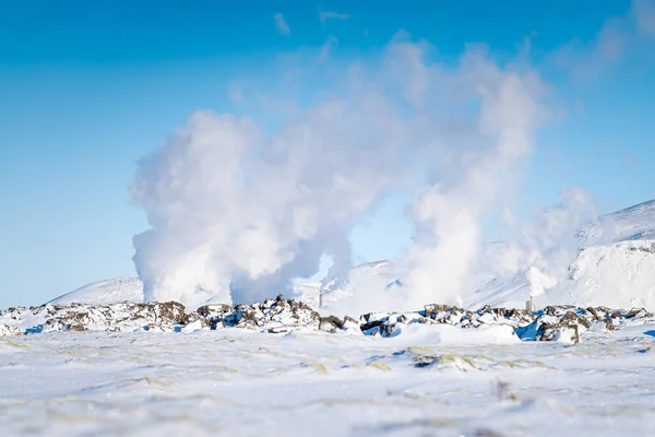 Megújuló Energiaforrások Hőerőmű Izlandon Tiszta Energia Villamosenergia Termelés Északon — Stock Fotó