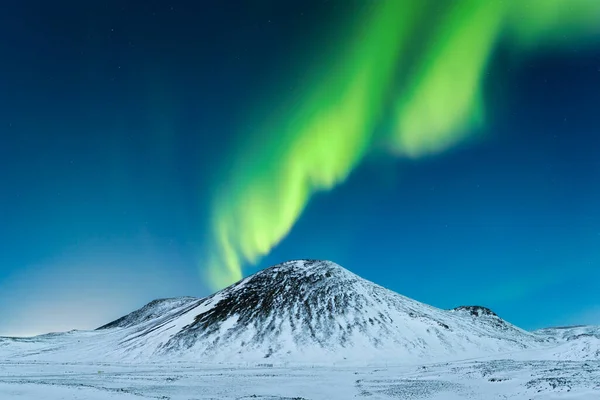 Aurora Boreal Luces Del Norte Sobre Las Montañas Paisaje Nocturno —  Fotos de Stock