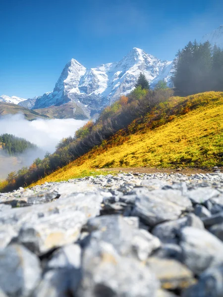 Ορεινό Τοπίο Στις Ελβετικές Άλπεις Βουνά Κορυφές Φυσικό Τοπίο Ορεινή — Φωτογραφία Αρχείου