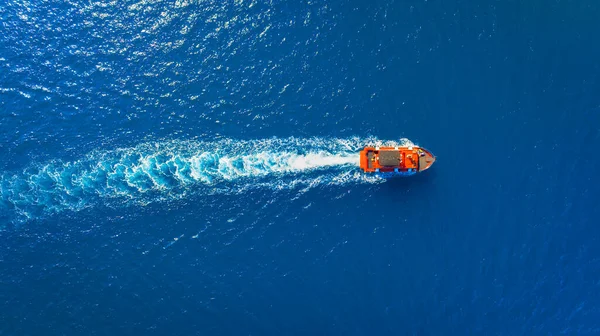 휴가와 지중해의 바다에 공중에서 수있었다 표면에 드론에서 Seascape 공중에서 물갈퀴가 — 스톡 사진