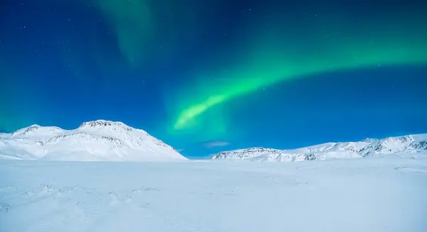 Aurora Boreal Luces Boreales Cielos Despejados Naturaleza Países Escandinavos Nieve —  Fotos de Stock