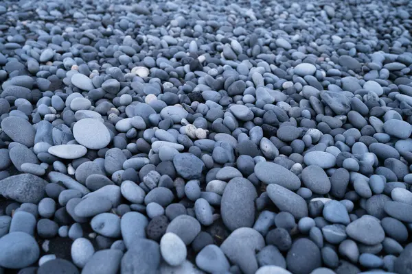 Graue Kieselsteine Als Hintergrund Runde Steine Strand Fotografie Für Design — Stockfoto
