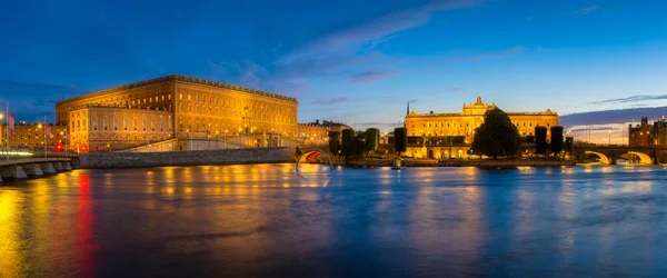 Stockholm Swedia Pandangan Panorama Istana Kerajaan Dan Parlemen Ibukota Swedia — Stok Foto
