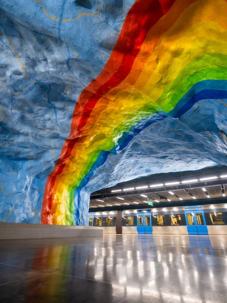 Stadion Atau Arena Station Stockholm Swedia Sebuah Stasiun Metro Populer — Stok Foto
