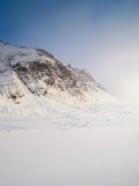 Hegyvidéki Táj Izlandon Téli Idő Egy Séta Gleccseren Magas Hegyek — Stock Fotó