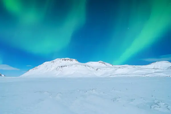 Aurora Borealis Aurores Boréales Ciel Dégagé Nature Pays Scandinaves Neige — Photo